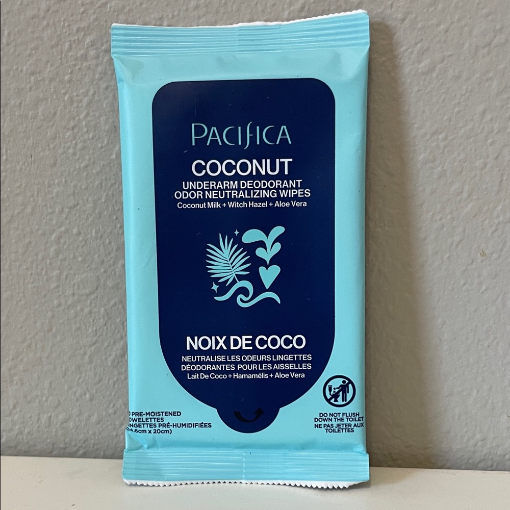 $3💕 PACIFICA Underarm Deodorant Wipes with Coconut Milk & Essential Oils